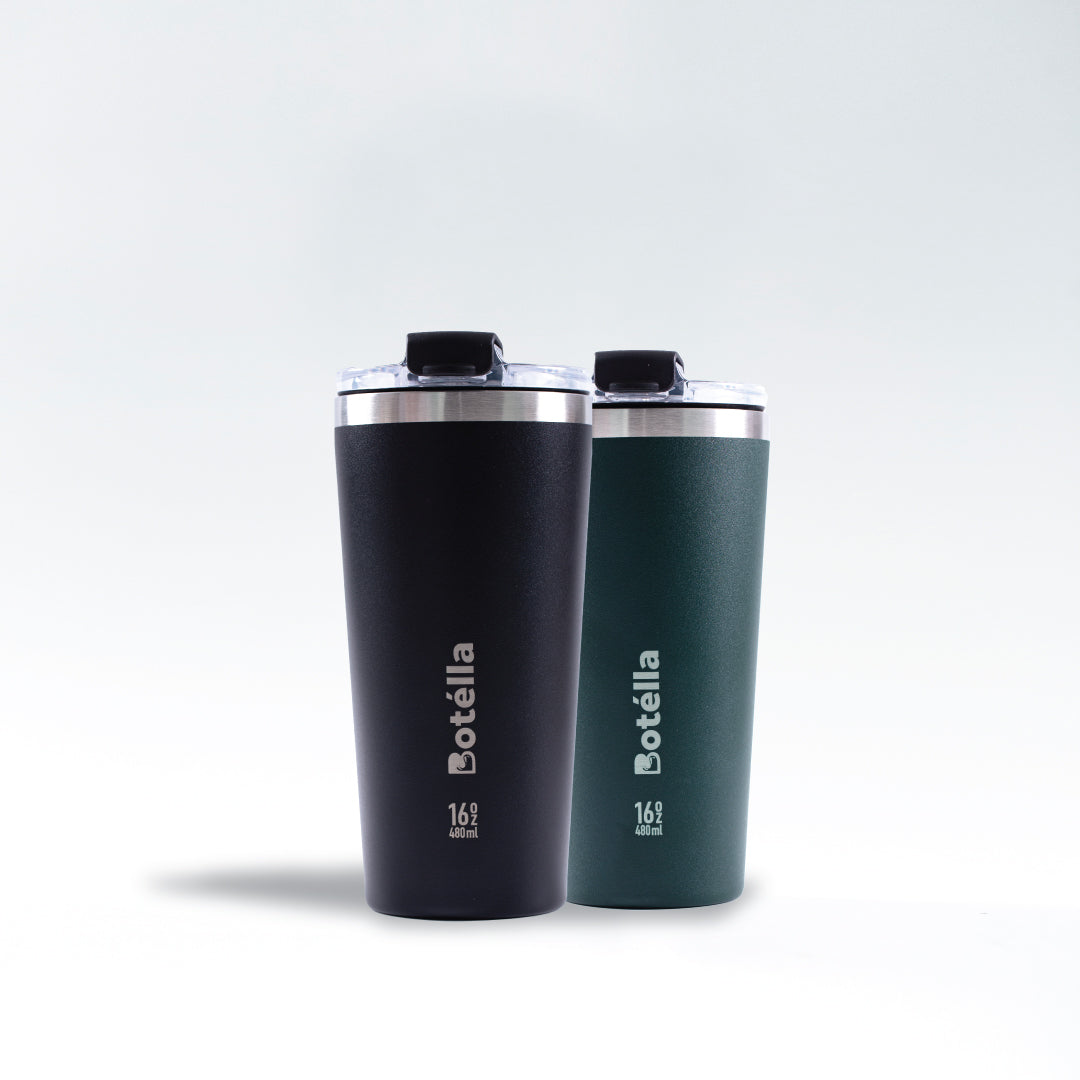 TWIN PACK of 16oz Tumbler (Pine Green & Classic Black)