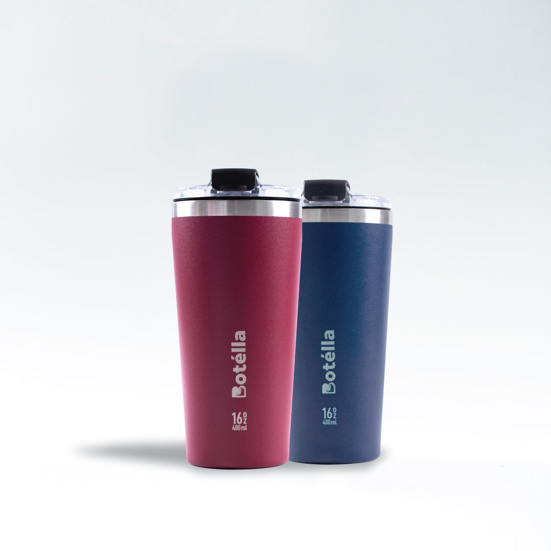 TWIN PACK of 16oz Tumbler (Ruby Red & Navy Blue)