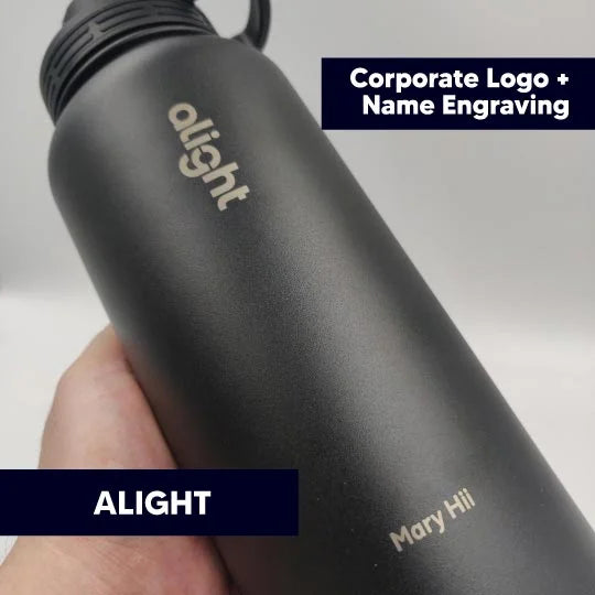 Botella Bottle with corporate logo and name engraving for Alight company