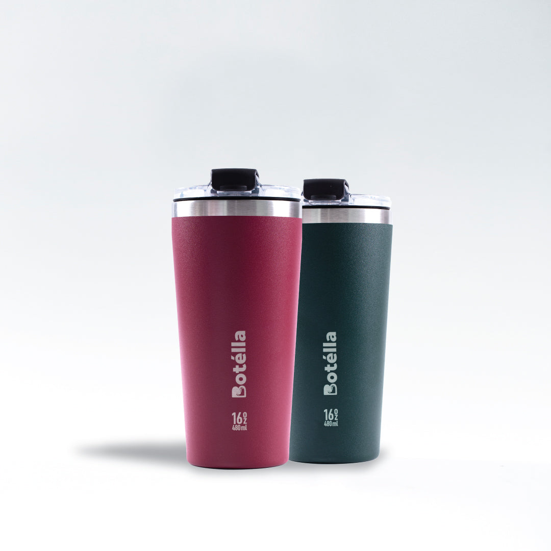 TWIN PACK of 16oz Tumbler (Ruby Red & Pine Green)